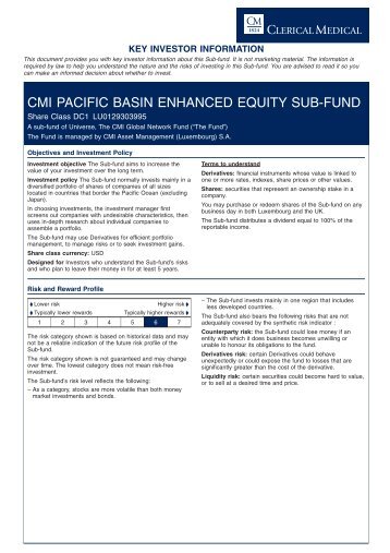 cmi pacific basin enhanced equity sub-fund - Clerical Medical
