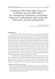 L'adesione della Santa Sede al Processo di Bologna (periodo 2003 ...