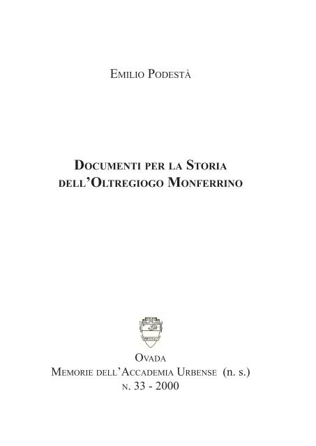 Scritti Di Emilio Podesta Accademia Urbense
