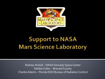Session 8_Support to NASA Mars Science ... - National REP