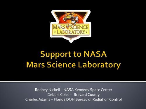 Session 8_Support to NASA Mars Science ... - National REP