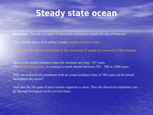 Ocean chemistry and deep-sea sediments