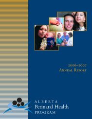 (APHP) Annual Report - Alberta Perinatal Health Program