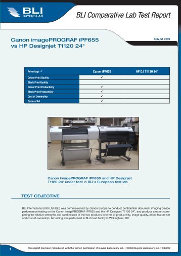 BLI Comparative Lab Test Report - canon.de