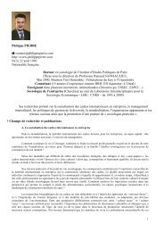 CV AcadÃ©mique Philippe PIERRE au 1er septembre 2009