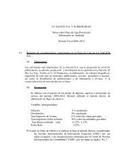 Notas sobre flujo de Caja Proyectado 2009 - La NaciÃ³n