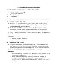 91.412 Software Engineering II - Final Exam Preparation Four ...