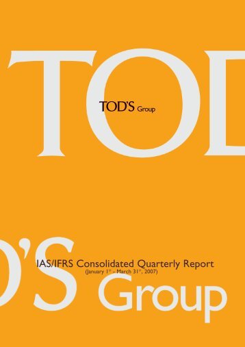 IAS/IFRS Consolidated Quarterly Report - Tod's Spa