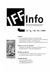 IFF Info Zeitschrift des Interdisziplinären... - IFFOnzeit