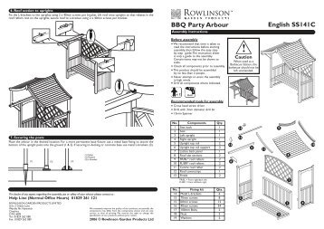 Assembly Instructions for Rowlinson Party Arbour - Taylors Garden ...