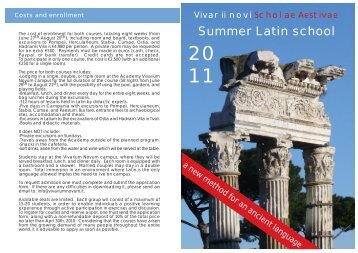 Summer Latin school - Accademia Vivarium Novum