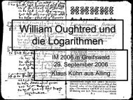 William Oughtred und die Logarithmen - Rechenschieber.org