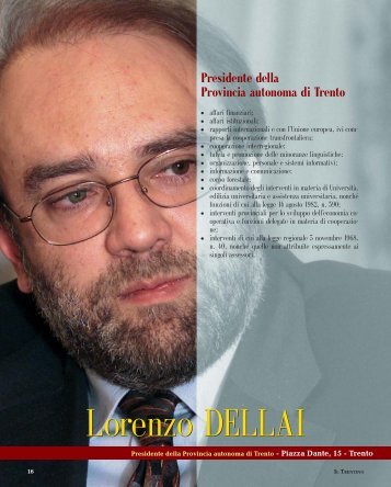 Lorenzo DELLAI - Riviste - Provincia autonoma di Trento