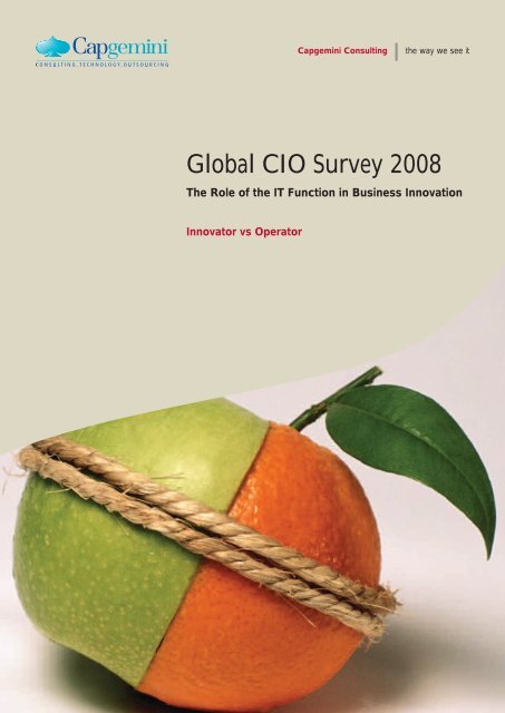 Global CIO Survey 2008 - Innovator vs Operator - Capgemini