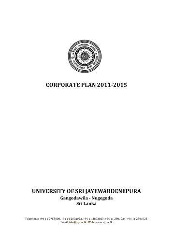 Corporate Plan.pdf - Dl Sjp Ac Lk - University of Sri Jayewardenepura