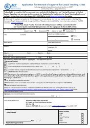 Application for Renewal of Registration Casual Teaching