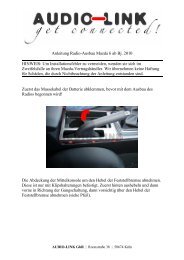 Anleitung Radio-Ausbau Mazda 5 HINWEIS: Um Installationsfehler