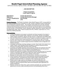 South Puget Intertribal Planning Agency, Project Coordinator, Colon ...