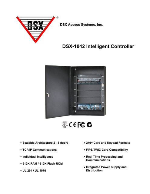 DSX-1042 Intelligent Controller - DSX Access Systems, Inc.