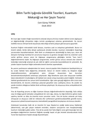 Bilim-Tarihi-Işığında-Görelilik-Teorileri-Kuantum-Mekaniği-ve-Her-Şeyin-Teorisi