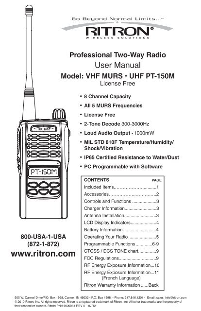PT-150M User Manual - Ritron