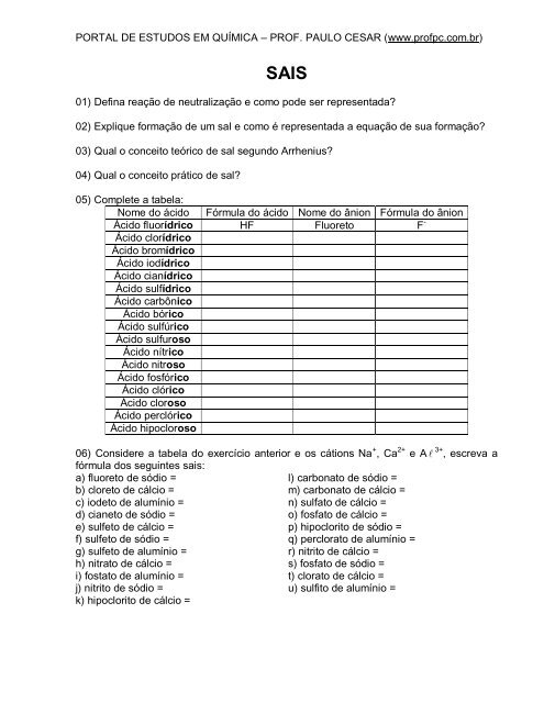 SAIS - Portal de Estudos em Química