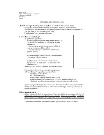 Definitions in terminology (PDF, 51 kB - 300 Multiple Choices