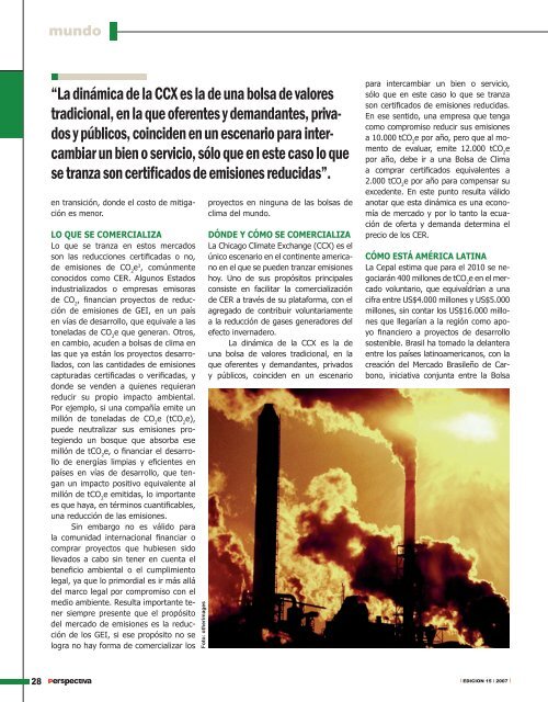 El mercado de carbono - Revista Perspectiva