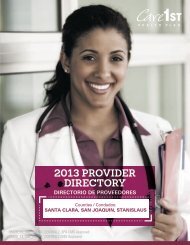 Santa Clara County Medical Groups - Care1st Health Plan