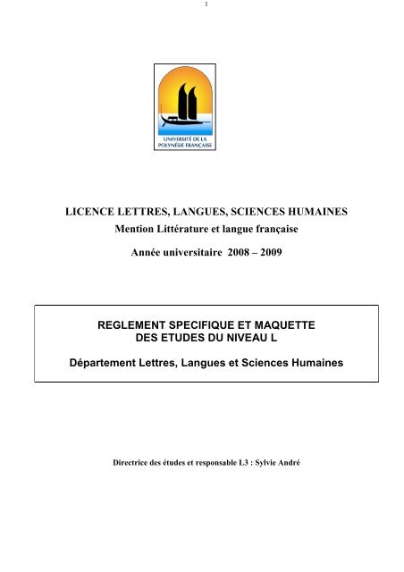 LICENCE LETTRES, LANGUES, SCIENCES HUMAINES Mention ...