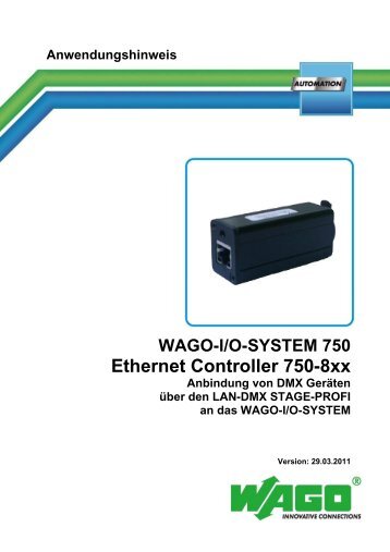 Notwendige Parametrierung des LAN-DMX STAGE PROFI - Wago