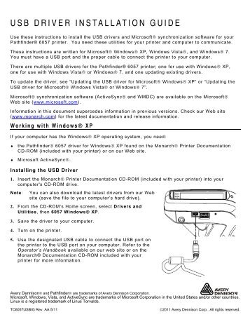 USB DRIVER INSTALLATION GUIDE - Gomaro