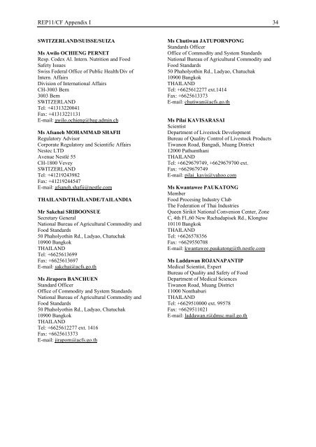 2011 Codex Committee on Contaminants in Foods - Institute of Food ...