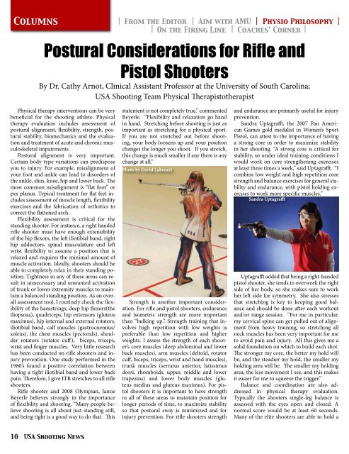 Postural Considerations for Rifle and Pistol Shooters - USA Shooting