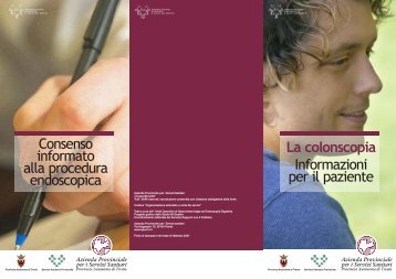 La Colonscopia. Informazioni per il paziente - Azienda Provinciale ...