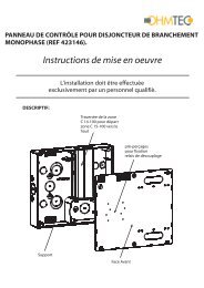 notice panneau de controle disj ohmtec - iicsen