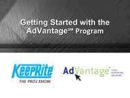 AdVantage Getting Started Brochure - GoKeepRite!