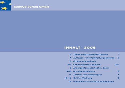 Euro Business Communication Verlag Gmbh MEDIADATEN 2005