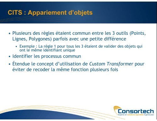 CITS : Appariement d'objets - Consortech