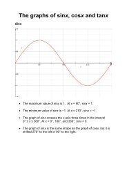 The graphs of sinx, cosx and tanx - Benjamin-Mills