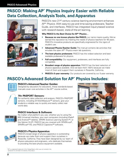 PASCO's Advanced Physics Solution - Products - PASCO Scientific