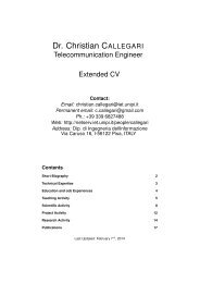 Dr. Christian CALLEGARI - Università degli Studi di Pisa