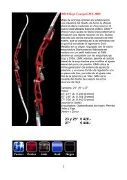 23 y 25“ € 420.- 27“ - Flecha y Arco