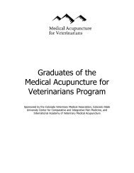 with this fantastic list of Veterinary Acupuncture Graduates
