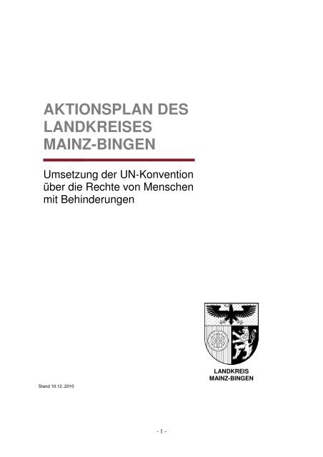 Aktionsplan des Landkreises Mainz-Bingen - Landkreis Mainz-Bingen