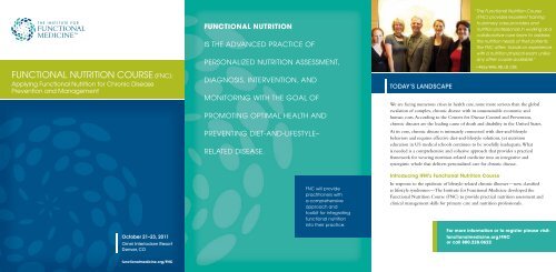 FUNCTIONAL NUTRITION COURSE (FNC): - Integrative Practitioner