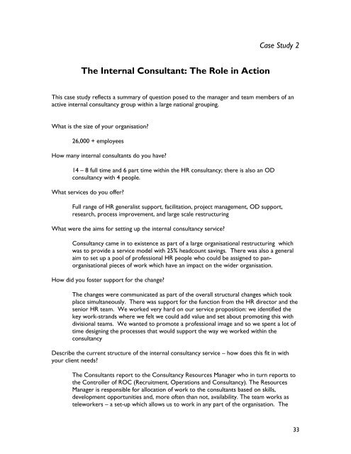 The Role of the Internal Consultant - Management & Business ...