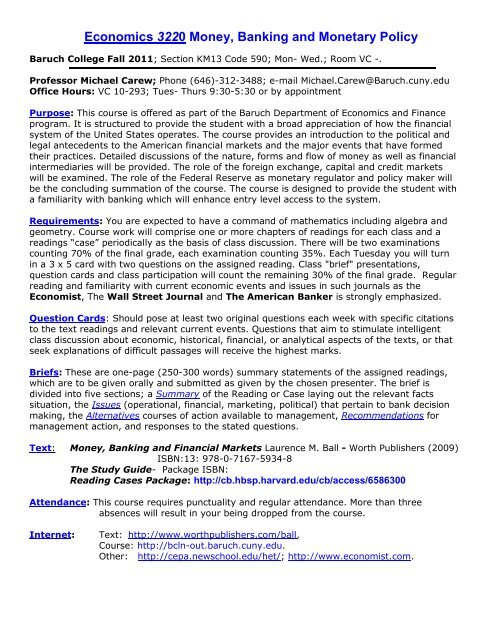 Eco 3220 Syllabus Blogs Baruch Cuny