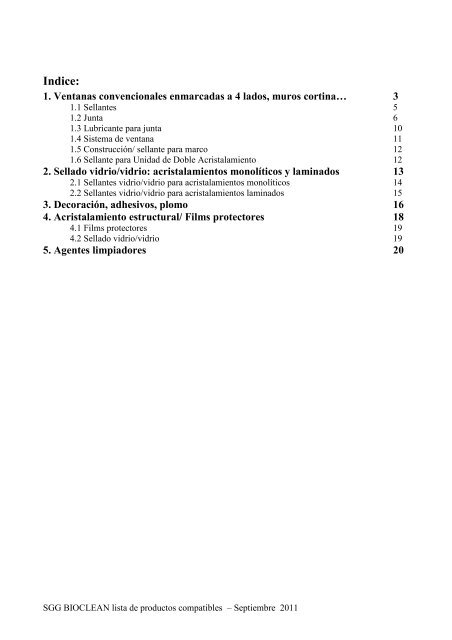 1. Ventanas convencionales enmarcadas a 4 lados ... - SGG Bioclean