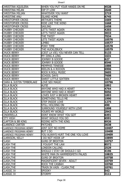 10 cc i'm mandy 5804 10 cc i'm not in love 1160 10 cc rubber bullets ...